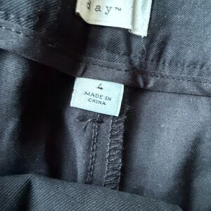 Black slacks. High waist. Garment